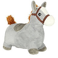 KIK KX3188 Bouncy inflatable horse with cover and pump, grey - Hopper