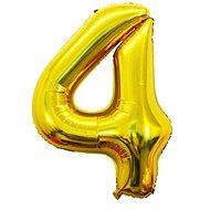 Atomia Folienballon Geburtstag Nummer 4, Gold 82 cm - Ballons
