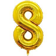 Atomia születésnapi, 8-as szám, arany, fólia, 46 cm - Lufi