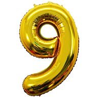 Atomia születésnapi, 9-es szám, arany, fólia, 46 cm - Lufi