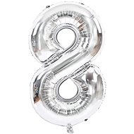 Atomia foil balloon birthday number 8, silver 82 cm - Balloons