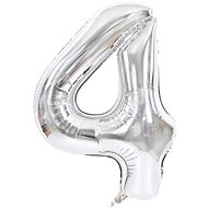 Atomia foil balloon birthday number 4, silver 46 cm - Balloons