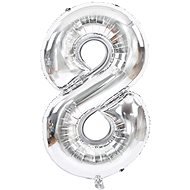 Atomia foil balloon birthday number 8, silver 46 cm - Balloons