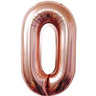 Atomia fóliový balón narodeninové číslo 0, ružovo zlatý 82 cm - Balóny
