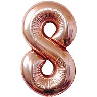 Atomia foil balloon birthday number 8, rose gold 82 cm - Balloons