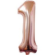 Atomia születésnapi, 1-es szám, rózsaarany, fólia, 102 cm - Lufi