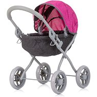 CHIPOLINO Deep Stroller for dolls Daisy Grey/Pink linen - Doll Stroller