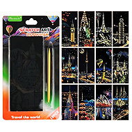 Kolorits Scratch art World Buildings 12 sheets - Scratch Pictures