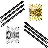 Party confetti Set of 6 pcs, 80 cm, golden silver ribbons shavings metallic - Confetti