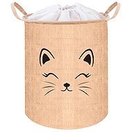Kruzzel 24727 Toy basket 35 l with print, beige - Basket