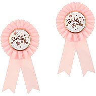 GODAN Brooch for future bride - bride to be, pink 2 pcs - Costume Accessory