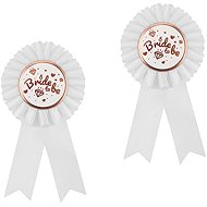GODAN Brooch for future bride - bride to be, white 2 pcs - Costume Accessory