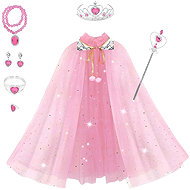 FunCo Pink cape set with jewellery and gloves 8 pcs - Costume
