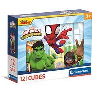 CLEMENTONI Spidey and his Amazing Friends, 12 cubes - Kids’ Building Blocks