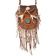 Widmann Indian brown handbag with decorations - Costume Accessory