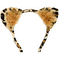 Widmann Leopard ears with hair on the headband - Costume Accessory