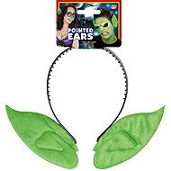 Widmann Alien ears on headband, green - Costume Accessory
