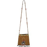 Boland Indian handbag with decorations brown - Costume Accessory