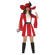 GUIRCA Women's costume - red musketeer sized. M 38/40 - Costume