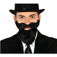 GUIRCA Black adhesive beard with moustache - Costume Accessory