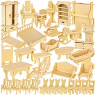 Kruzzel 23542 Puzzle 3D wooden furniture for dolls, 34 pieces - Building Set