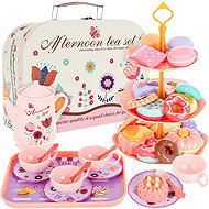 Kruzzel 26367 Tea service for children in suitcase - Toy Kitchen Utensils