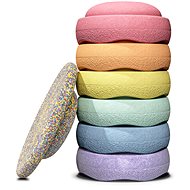 Stapelstein Rainbow set Pastel + Confetti board 6+1 - Balance Game