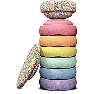 Stapelstein Rainbow Set complete, 7+1, confetti pastel - Balance Game