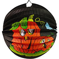 RAPPA Halloween Black Pumpkin Lantern 25 cm - Chinese Lantern