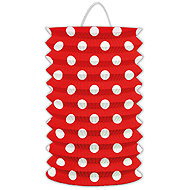 LUMA 15cm cylinder lantern – red dot, 2 pcs - Chinese Lantern