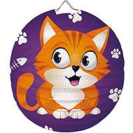 LUMA Children's round lantern 25cm, Kitten - Chinese Lantern