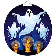 LUMA HALLOWEEN Ghost 25cm Round Lantern - Chinese Lantern