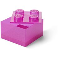 LEGO storage box with lid, glitter pink - Storage Box