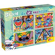 Lisciani Double-Sided MAXI Puzzle 4 × 48 Pieces Stitch (with Colouring Pictures) - Jigsaw Puzzle