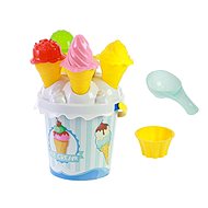 Sand set ice cream, height 27 cm, blue, 15 pcs - Sand Tool Kit