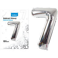 LUMA trading Foil balloon No. 7 silver, 101 cm - Helium Balloons