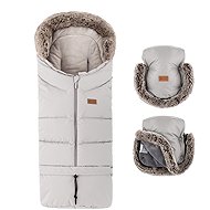 PETITE&MARS Set Arctic 4in1 fusak + Furry Champagne Shower Gloves - Stroller Footmuff