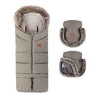 PETITE&MARS Set Arctic 4in1 fusak + gloves Furry Mocha Mousse - Stroller Footmuff