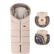 PETITE&MARS Set Arctic 4in1 fusak + Furry Rose Petal stroller gloves - Stroller Footmuff