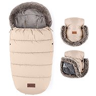 PETITE&MARS Set Comfy 4in1 Fusak + Gloves for stroller Furry Rose Petal - Stroller Footmuff