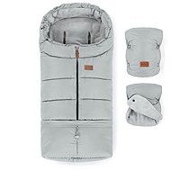 Petite&Mars Set Jibot 3in1 plus gloves for stroller Jasie Quiet Grey - Stroller Footmuff