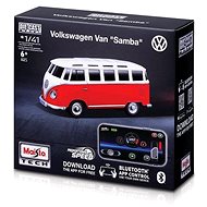 Maisto Die-Cast Metal with lights 1:41, Volkswagen Van Samba red, 2,4 GHz, USB, XTR - Remote Control Car