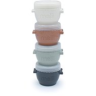 Melii Food Cups Snap&Go 118 ml beige/ grey - 4 pcs - Food Container Set