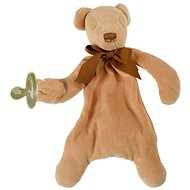 Maud N Lil Pet Bear with pacifier holder brown - Baby Sleeping Toy