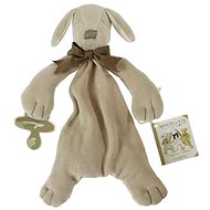 Maud N Lil Pet Dog with pacifier holder brown and grey - Baby Sleeping Toy