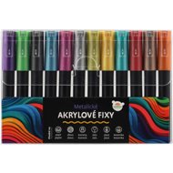 Teddies Metallic Acrylic Markers 12 pcs - Felt Tip Pens