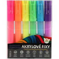Teddies Fluorescent Acrylic Markers 6 pcs - Felt Tip Pens