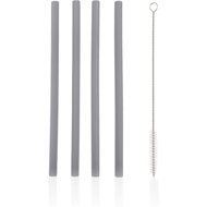 Zopa Silicone straw 4 pcs Dove Grey - Straw