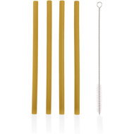 Zopa Silicone straw 4 pcs Mustard Yellow - Straw