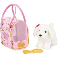 White dog in Pink Crown Glam Bag - Soft Toy
